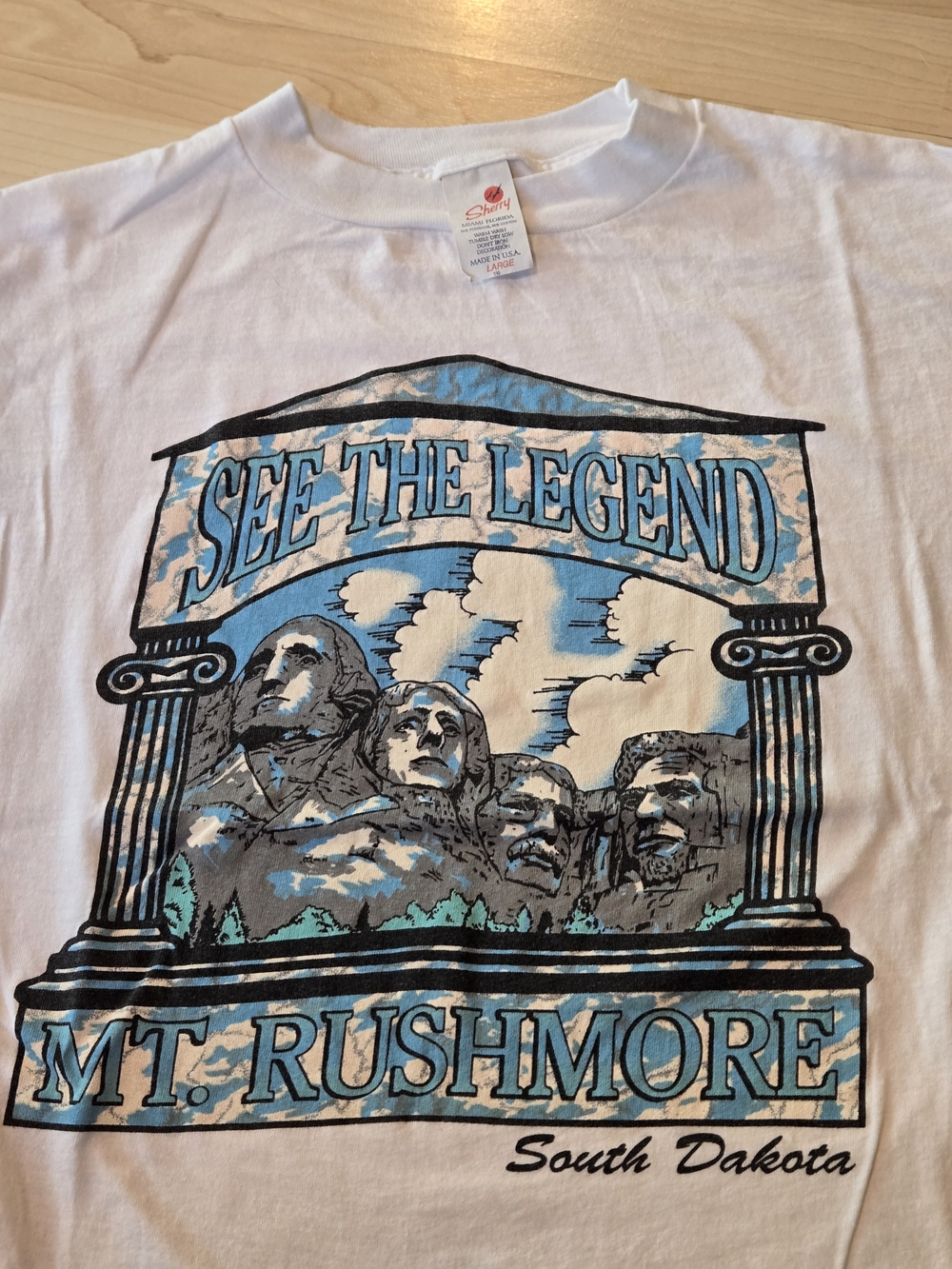 Vintage 90s See The Legend Mt. Rushmore South Dakota Usa Made Large